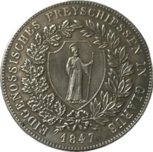 Medaglia federale svizzera di tiro 1847 - Festa della Confederazione di ... - $18.55 CAD