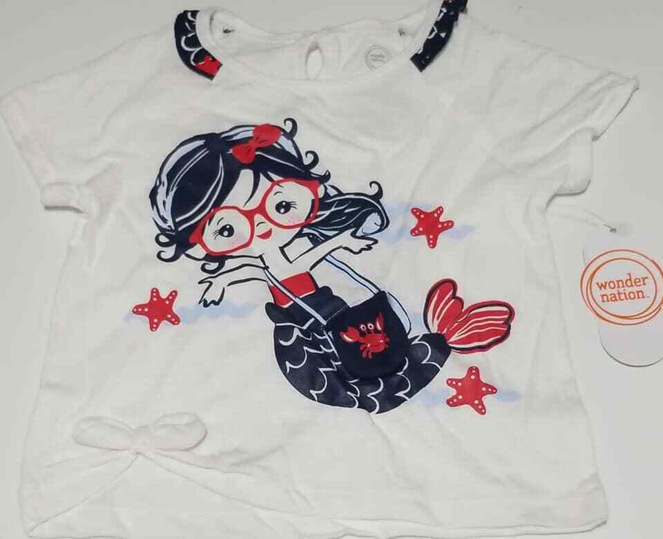 Wonder Nation Baby Girls Shorts Set Color Arctic White Size 6-9M (LOC TUB-94) Item image 2