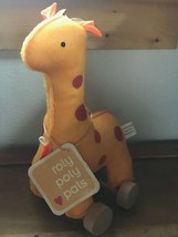 Jack Rabbit Creations Roly Poly Pals Orange Felt Stuffed Giraffe Strapped on Woo - $14.89