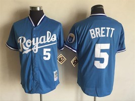 Royals #5 George Brett Jersey Old Style Uniform Blue - $45.00