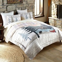 Donna Sharp Lake Retreat Cozy Cabin Rustic Lodge Bear Quilted 3-Pc Bedding Set - £126.85 GBP+