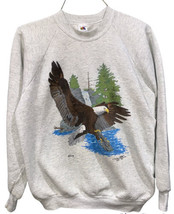 Vintage Eagle Wildlife Nature Sweatshirt Crewneck XL Gray FRUIT OF THE L... - $26.17