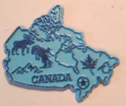 Canada die cut rubber fridge magnet light blue dark blue moose Toronto m... - $9.21
