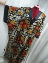 Winlar Caftan Kaftan Dress Long Maxi One Size Plus Black Gold Tribal Floral  - £47.37 GBP
