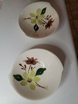 Blue Ridge Southern Potteries brown green flower Coupe Soup Bowl salad cereal x2 - £22.03 GBP