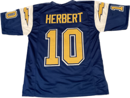 New Unsigned Custom Stitched &amp; Sewn Justin Herbert #10 Jersey FREE SHIPPING TOO! - £47.33 GBP+
