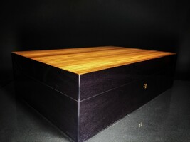 Elie Bleu Zebrawood Humidor 110 count Made in France NIB image 4