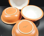 4 Crown Corning Sonora White Cereal Bowls Set Terra Cotta Outside Dish J... - £55.63 GBP