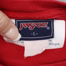 Jansport Shirt Mens L Red Hartford Short Sleeve Crew Neck Print Knit Casual Tee - $22.75