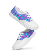 Women’s Tennis Shoes Low Top Sneakers Pink and Blue Retro Pattern Sizes ... - $48.99