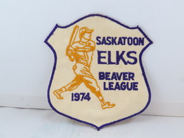 Vintage Local Sports Patch  - Saskatoon Elks Beaver League 1974 - £14.86 GBP