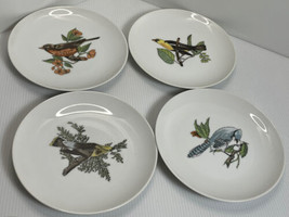 Four Neiman Marcus Exclusive Fitz And Floyd Birds Motif Dessert Plates Vintage - £18.30 GBP