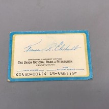 Vintage Union National Bank Pittsburgh Pennsylvania Bank Card mv - £7.90 GBP