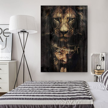 Jesus Lion and Lamb Cross Decor Gift for Jesus Christ Canvas Wall Art 1 - £18.40 GBP+