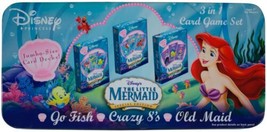 LITTLE MERMAID Special Edition CARD GAME SET Crazy 8s Go Fish Old Maid 2... - £31.52 GBP