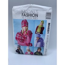 McCall&#39;s Misses Fleece Hats Scarves and Mittens Sewing Pattern M4681 - uncut - £8.55 GBP
