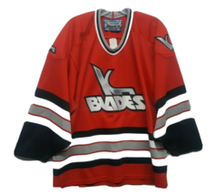 VTG 90s Bauer IHL Kansas City Blades Hockey Red Jersey SZ M Canada Rare - £112.46 GBP