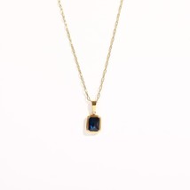 INS Minimalist Green Multicolor Cubic Zirconia Square Pendant Necklaces For Wome - £14.10 GBP