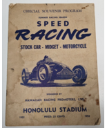 1952 Honolulu Stadium Speed Racing Stock Car Midget Motorcycle Race Prog... - €54,92 EUR