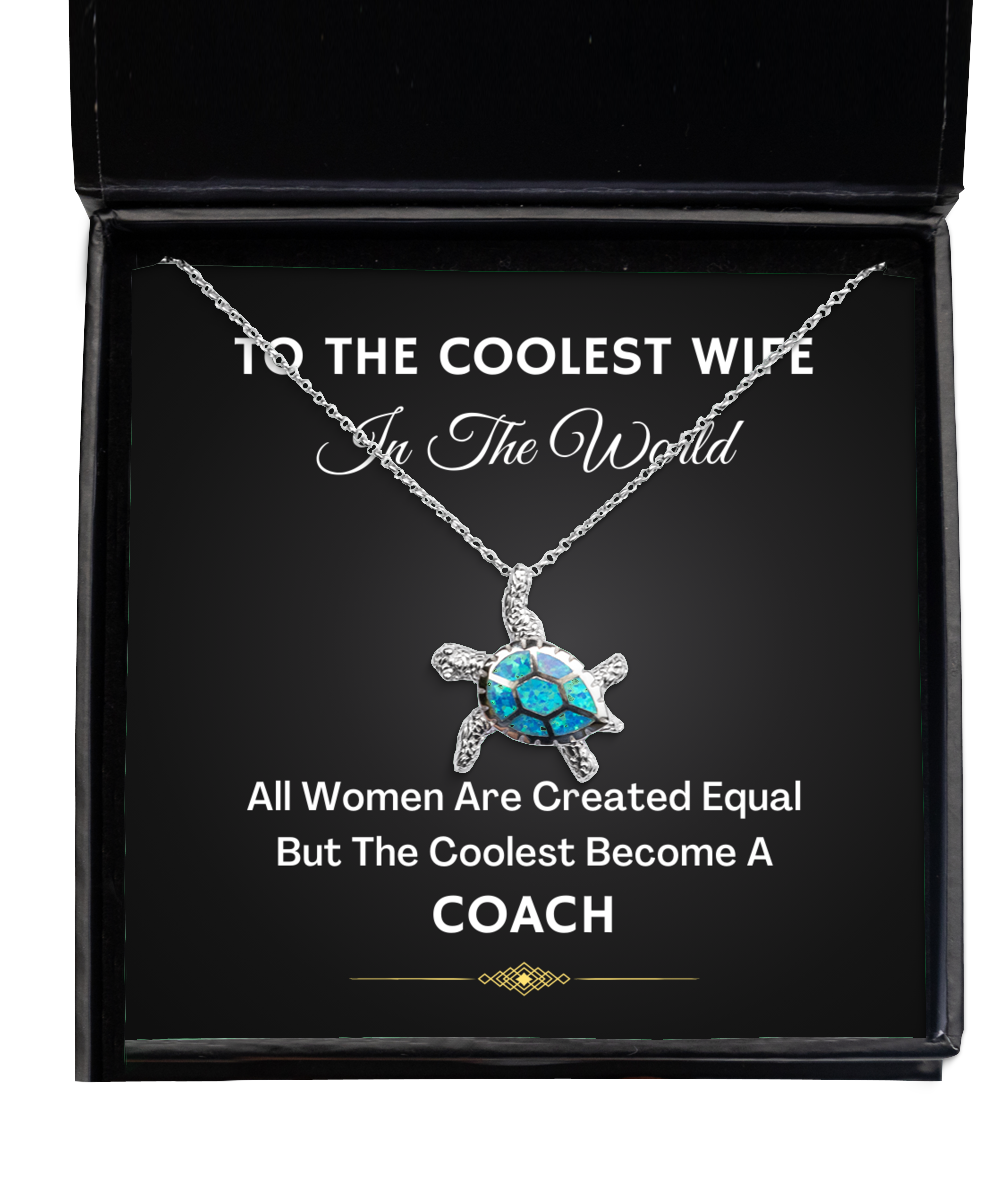 Coach Wife Necklace Gifts - Turtle Pendant Jewelry Present From Husband With