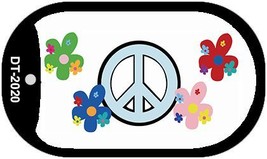 Peace Sign and Flowers Novelty Metal Dog Tag Necklace DT-2020 - €13,74 EUR