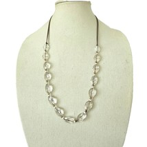 American Eagle Outfitters Clear Faceted Acrylic Bead Necklace 30&quot; - £12.54 GBP