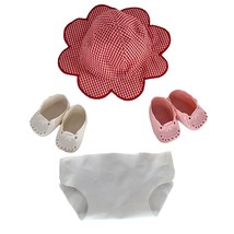 Vintage American Girl Bitty Baby Shoes Hat Diaper Lot Pink White Red - £19.58 GBP