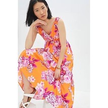 New Anthropologie Gathered Floral Maxi Dress $168  X-Small Orange V-neck... - $72.00