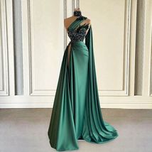 Emerald Green Prom Dresses 2024 Sparkly Feather Elegant Formal Gown 2025... - £141.43 GBP