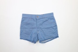 Vtg 70s Streetwear Womens Size 30 Flat Front Chambray Cut Off Shorts Blue USA - £44.18 GBP