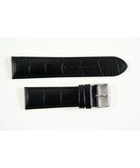 24mm croco-grain Genuine Leather Black  Watch Band  STRAP - $21.95