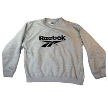Vintage 90s Reebok Big Logo Crewneck Sweatshirt Gray Pullover Size L - €18,87 EUR