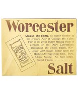 Worcester Brand Salt 1897 Advertisement Victorian Worlds Fair Baking ADB... - $19.99