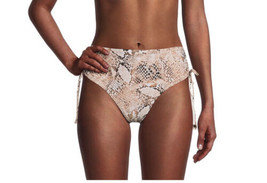 TIME &amp; TRU MidRise Side Tie Tan Animal Print Bikini Fit Swim Bottom Women 2X NWT - £10.53 GBP