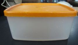 Vintage Tupperware Sheer Storage Container #311-78 with Orange Lid l #31... - £9.22 GBP