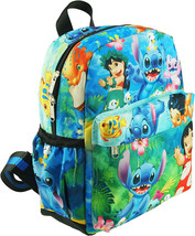 Disney Lilo and Stich Mini Backpack Purse Bag 12&quot; H Angel Scrump Ducks - £22.94 GBP