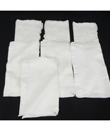 Embossed Cloth Napkins Lot of 7 Vintage Estate Sale Find  3 Different Pa... - $13.71