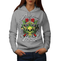 Wellcoda Revolution Bastards Womens Hoodie, Roses Casual Hooded Sweatshirt - £29.11 GBP