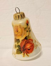 Vintage Christmas by Krebs Victorian Inspired Flower Glass Bell Ornament  - £7.85 GBP