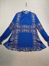 Free People Blouse Changing Times Print Tunic Womens Size M Boho Long Sleeves - £35.49 GBP
