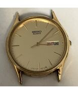 Seiko Day &amp; Date Gold Tone Quartz Watch 5Y23-8030 New Battery Needs Watc... - $55.14 CAD