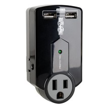 Tripp Lite 3 Outlet Portable Surge Protector Power Strip, Direct Plug In, 2 USB, - £40.63 GBP