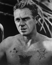 Steve McQueen in Papillon bare chested with skull Tattoo hunky shirtless 16x20 C - $69.99