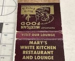 Vintage Matchbook Cover   Mary’s White Kitchen Restaurant  Olathe, CO  gmg - £9.89 GBP
