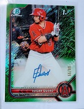 2022 Bowman Chrome Edgar Quero Mega Box Green Autographed Refractor #&#39;d/... - £274.27 GBP