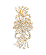 David Tutera Gold Brooch - Rhinestones Spray - 4 X 1.5 Inch - $50.00