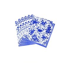 Caspari Delft Paper Guest Towel Napkins in Blue, Four Packs of 15 - £23.45 GBP+