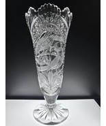 Hofbauer Byrdes Aramis Birds Hand-Cut Lead Crystal Bouquet Vase 10&quot; BEAU... - $658.01 MXN
