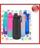 17 Oz Insulated Black Water Bottle with Stickers - Perfect for School &amp; ... - $30.68