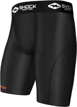New Shock Doctor Core Compression Shorts w/ Athletic Cup Pocket Boys Large Black - £21.30 GBP